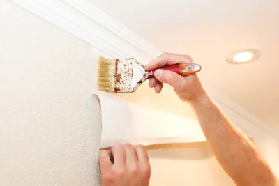 Pose de papier peint au Puley — revêtements muraux et toiles de verre